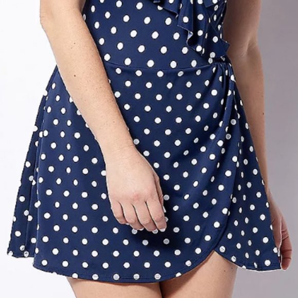 Denim & Co Beach Surplice Flounce Sleeve Swim Dress. 8237 - Picture 4 of 4